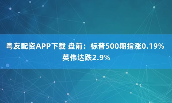 粤友配资APP下载 盘前：标普500期指涨0.19% 英伟达跌2.9%
