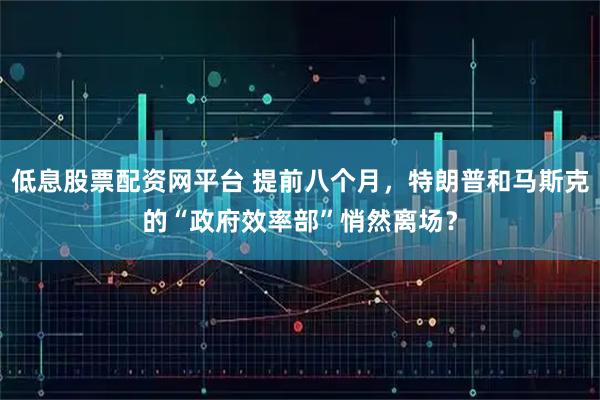 低息股票配资网平台 提前八个月，特朗普和马斯克的“政府效率部”悄然离场？